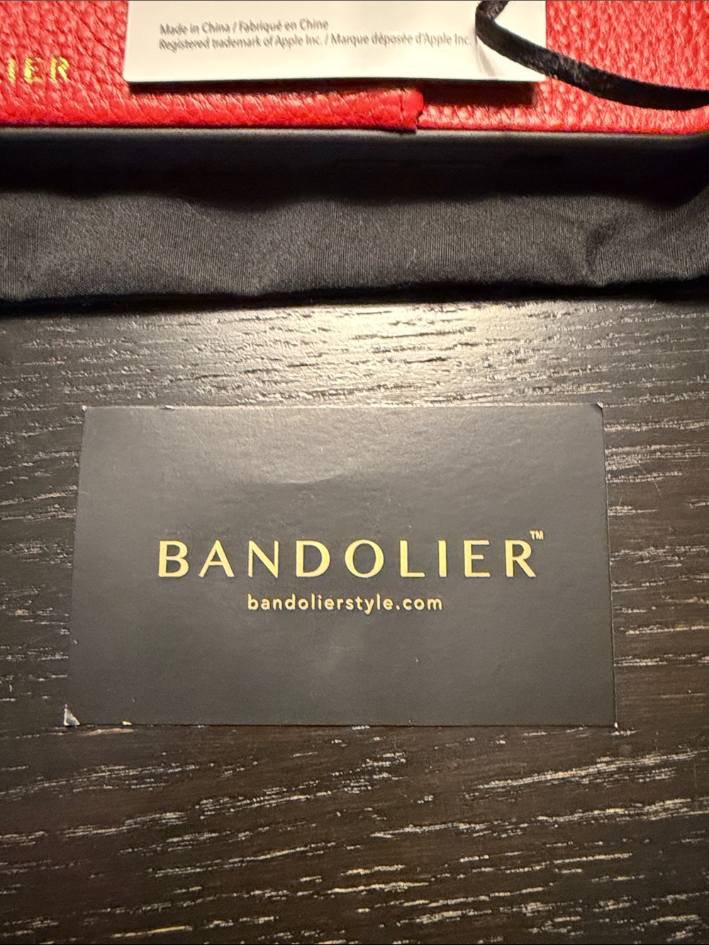 Bandolier Red Leather Card Wallet Phone Case - Picture 4 of 16